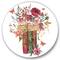 Designart - Vintage Old Books With Wildflowers - Farmhouse Metal Circle Wall Art
